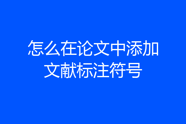 怎么在论文中添加文献标注符号