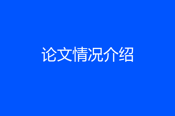 论文情况介绍