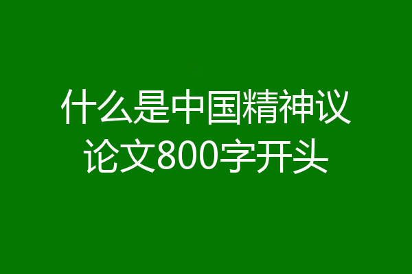 什么是中国精神议论文800字开头