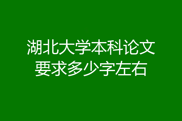 湖北大学本科论文要求多少字左右
