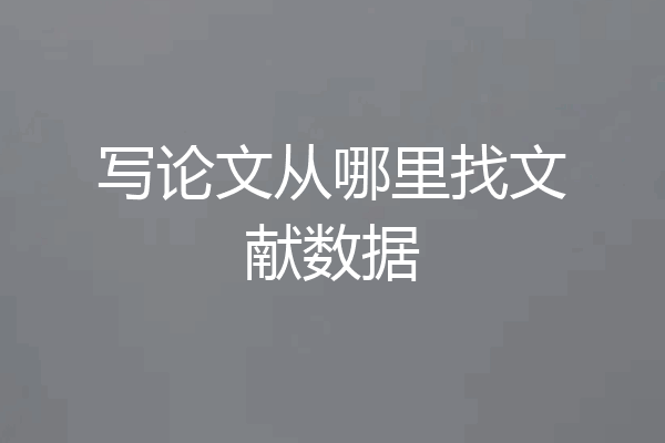 写论文从哪里找文献数据