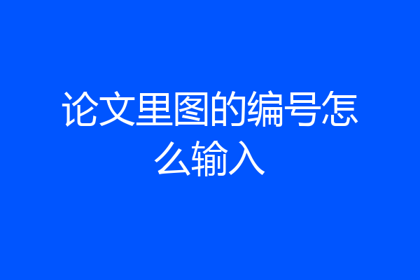 论文里图的编号怎么输入