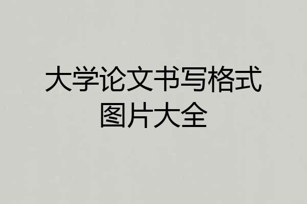 大学论文书写格式图片大全