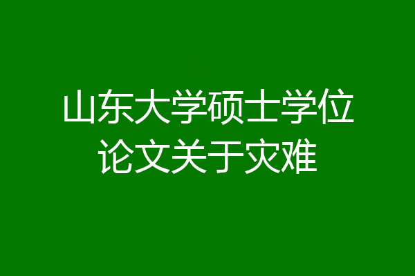 山东大学硕士学位论文关于灾难