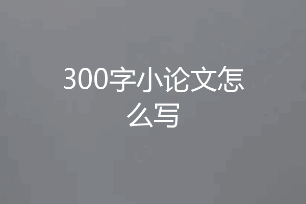 300字小论文怎么写