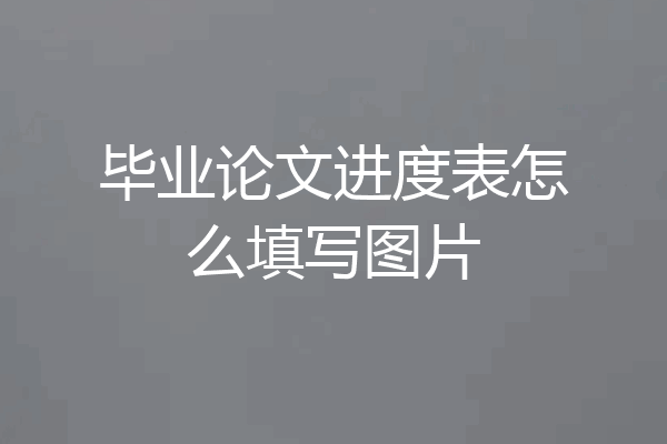 毕业论文进度表怎么填写图片