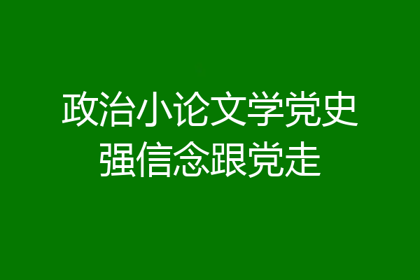 政治小论文学党史强信念跟党走