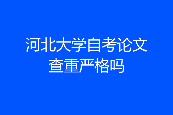 河北大学自考论文查重严格吗