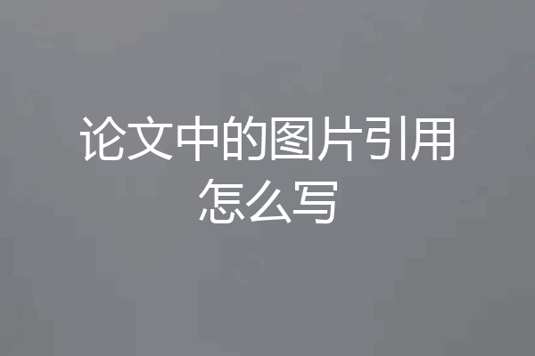 论文中的图片引用怎么写