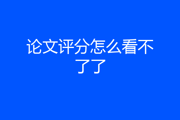 论文评分怎么看不了了