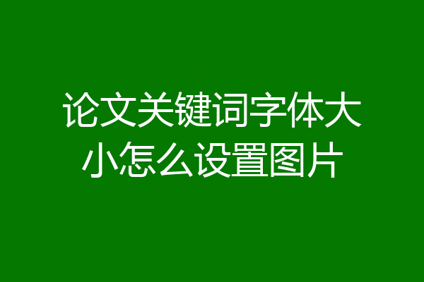 论文关键词字体大小怎么设置图片