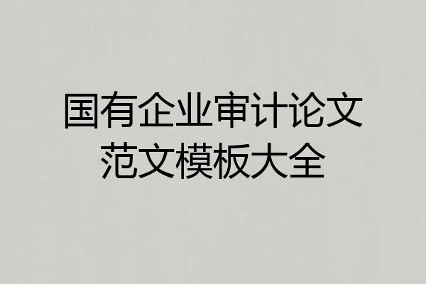 国有企业审计论文范文模板大全