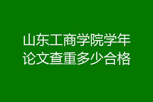 山东工商学院学年论文查重多少合格