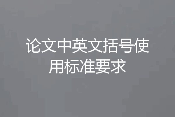 论文中英文括号使用标准要求