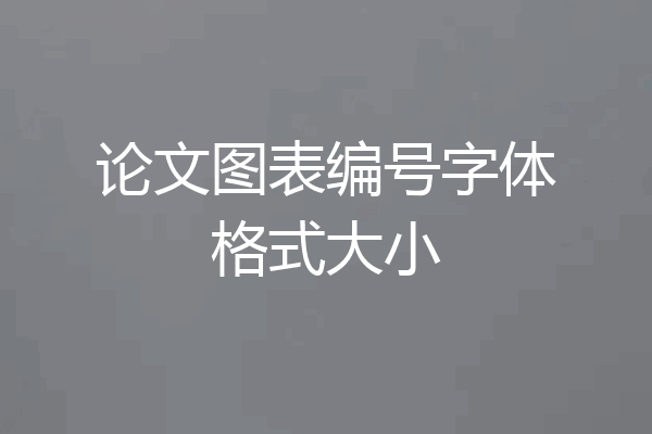 论文图表编号字体格式大小