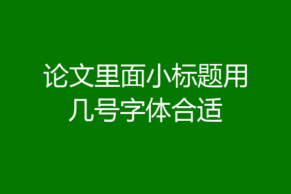 论文里面小标题用几号字体合适