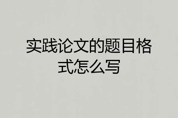 实践论文的题目格式怎么写