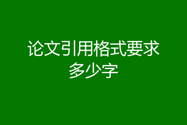 论文引用格式要求多少字