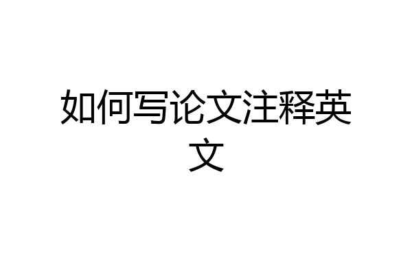 如何写论文注释英文