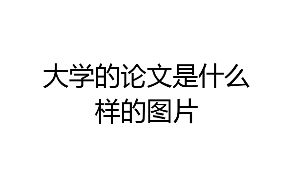 大学的论文是什么样的图片