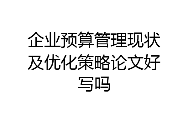 企业预算管理现状及优化策略论文好写吗