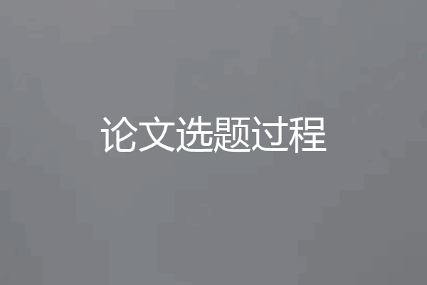 论文选题过程