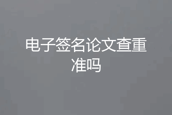 电子签名论文查重准吗