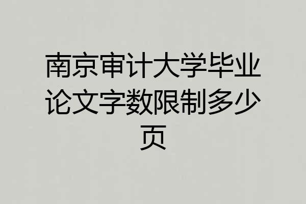 南京审计大学毕业论文字数限制多少页