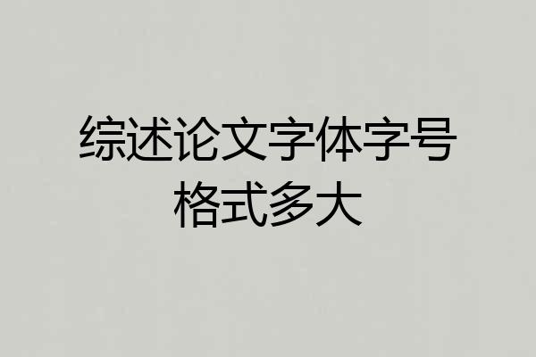 综述论文字体字号格式多大