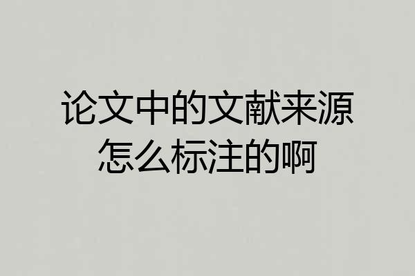 论文中的文献来源怎么标注的啊