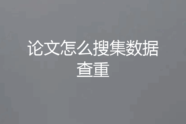 论文怎么搜集数据查重