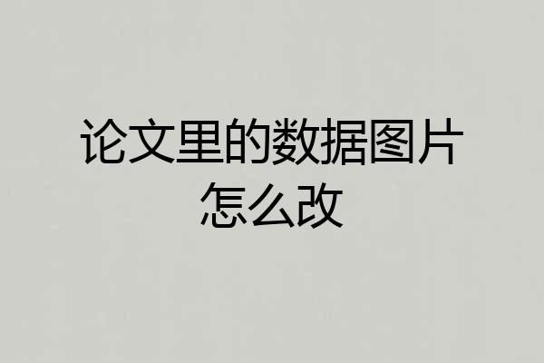 论文里的数据图片怎么改