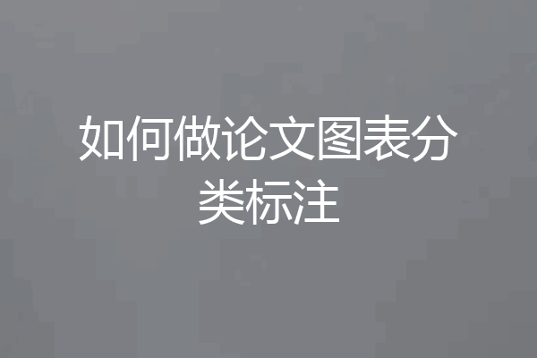 如何做论文图表分类标注