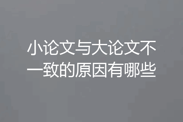 小论文与大论文不一致的原因有哪些