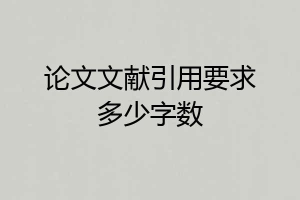 论文文献引用要求多少字数