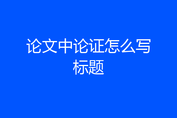 论文中论证怎么写标题