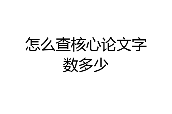 怎么查核心论文字数多少