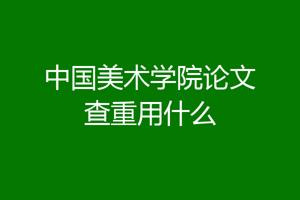 中国美术学院论文查重用什么