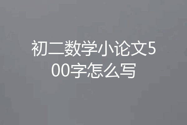 初二数学小论文500字怎么写