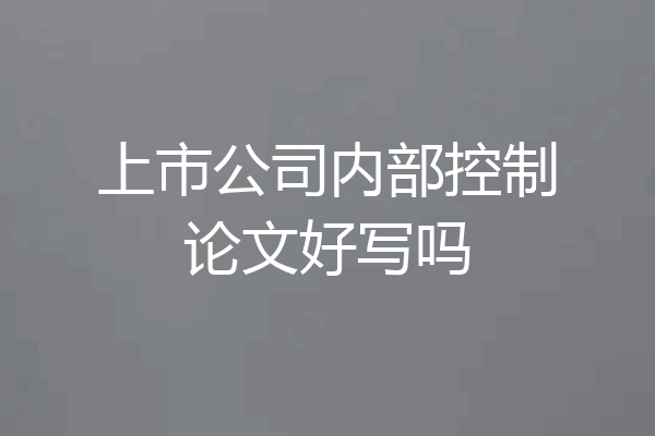 上市公司内部控制论文好写吗