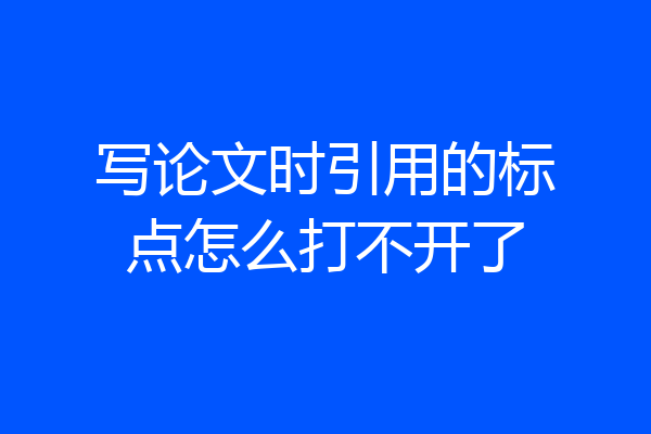 写论文时引用的标点怎么打不开了
