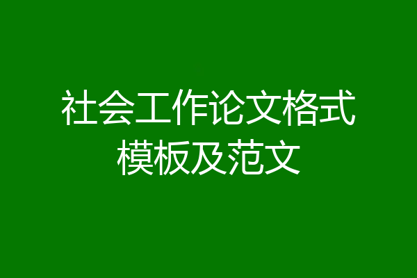 社会工作论文格式模板及范文