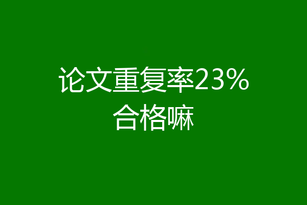 论文重复率23%合格嘛