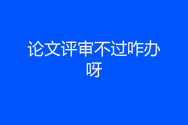 论文评审不过咋办呀