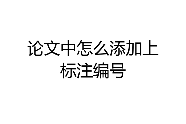 论文中怎么添加上标注编号