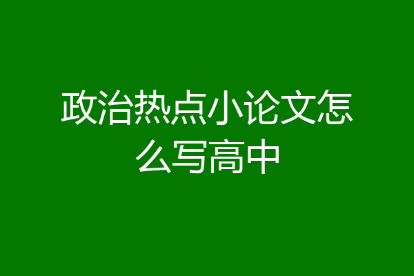 政治热点小论文怎么写高中