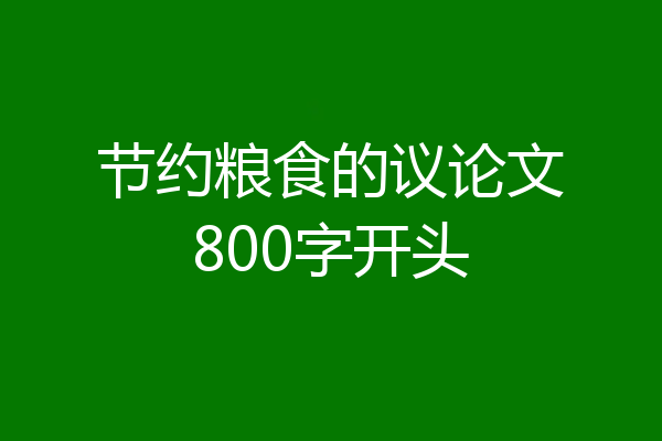 节约粮食的议论文800字开头