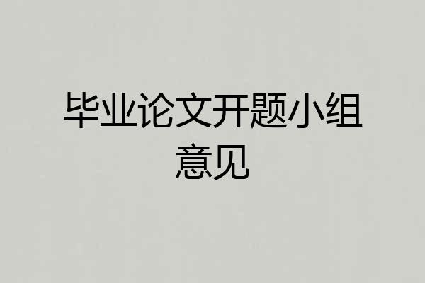 毕业论文开题小组意见