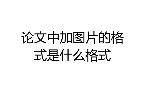 论文中加图片的格式是什么格式
