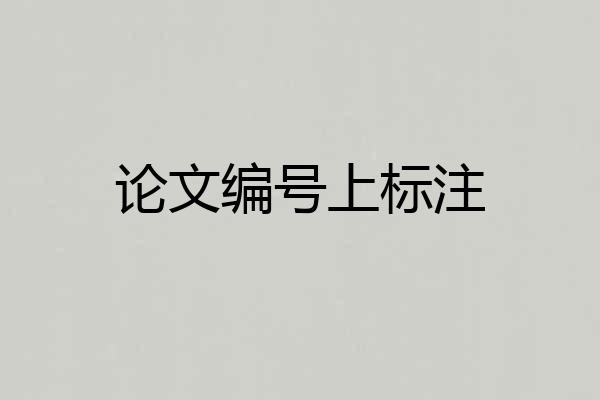 论文编号上标注